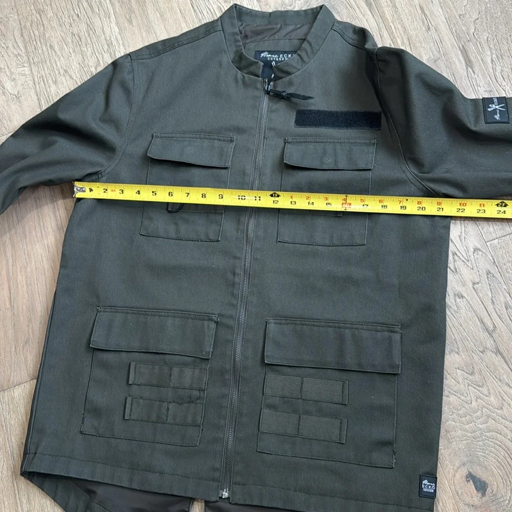 EUC Men's Olive Green Marc Ecko Military Jacket Size Medium - Picture 8 of 10